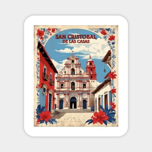 San Cristobal de las Casas Chiapas Mexico Vintage Poster Tourism Magnet