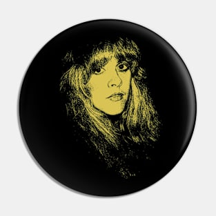 YELLOW stevie nicks 80s Pin