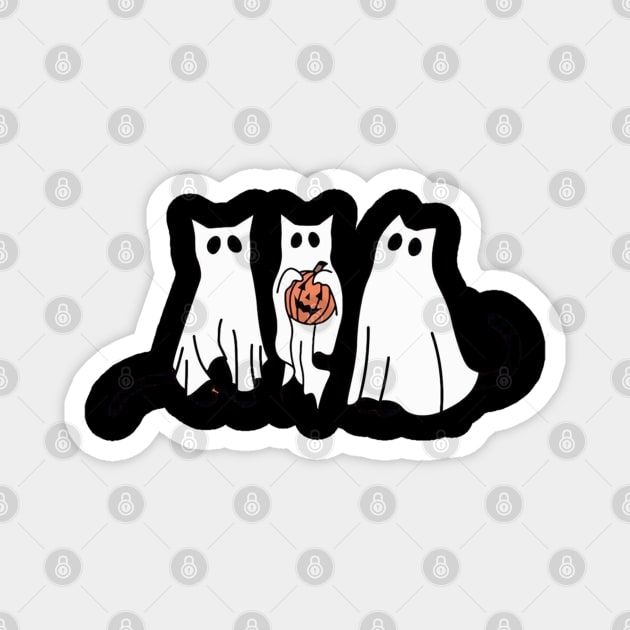 Halloween Ghost Cat Magnet by Angelikagerber