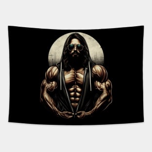 Jacked Jesus Christ Gym Bodybuilder Tapestry