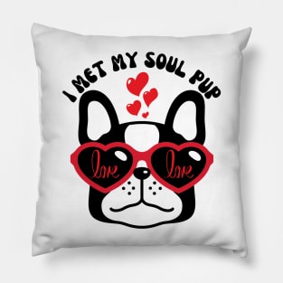 I Met My Soul Pup Valentines Gift For Dog Lovers Pillow