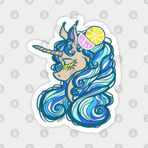 Summer Fun Unicorn Magnet by Jan Grackle