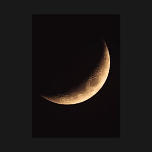 Crescent Moon Night Sky Photograph T-Shirt