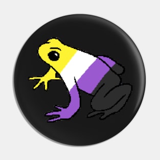 Pixel Nonbinary Frog Pin