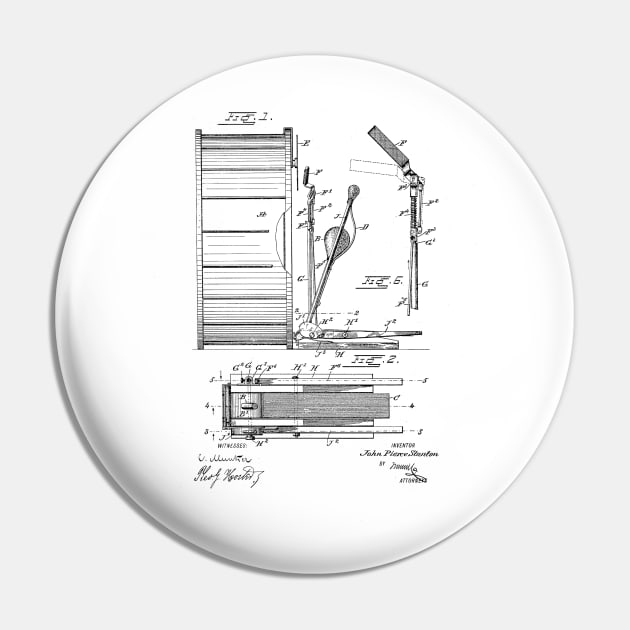 Bass Drum Vintage Patent Hand Drawing Pin by skstring