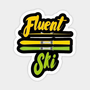 Fluent Ski, Mountain Hoodie, Slalom skiing, skiing sticker Magnet