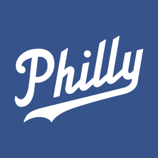 Philly Script - Blue/White T-Shirt