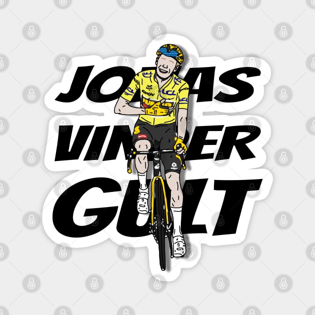 Jonas Vinder Gult Champion Tour de France 2022 - Yellow jersey Magnet by p3p3ncil