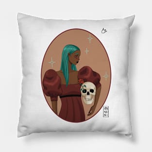 Skull and rose Pillow