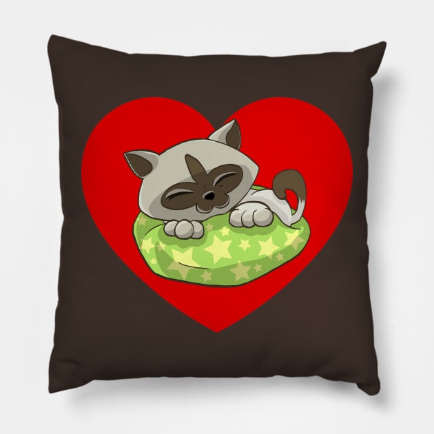 Cute Kitty Love Pillow by ShubShank