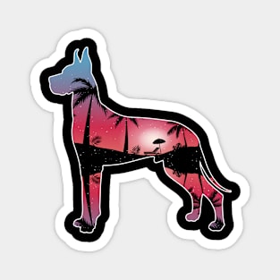 Great Dane Beautiful Sunset Beach Palm Tree Magnet