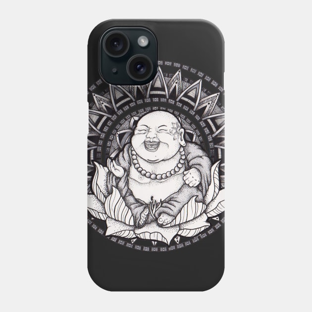 Happy Buddha Mandala - in tie dye or solids Phone Case by Litedawn