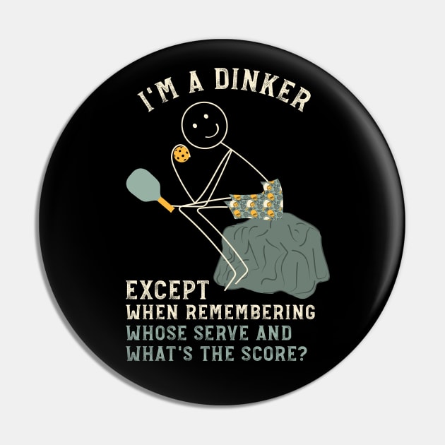 Mens Funny Pickleball Dinker Thinker Pin by whyitsme