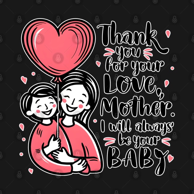 Thank you for your love mother, I will always be your baby! by Inkspire Apparel designs