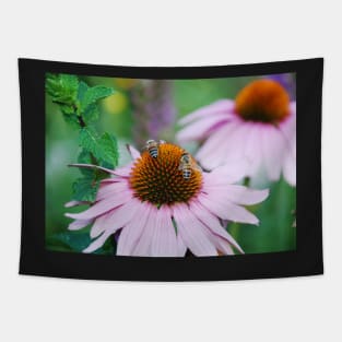 Echinacea Purpurea with Bees Tapestry