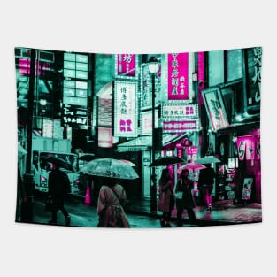 Tokyo Neon Retro Synthwave Tapestry