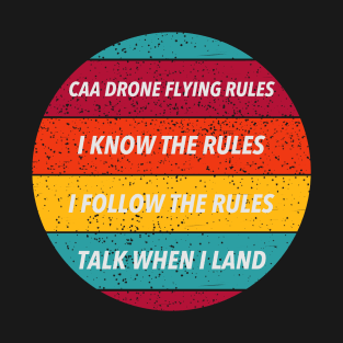 Funny Drone T-Shirt I KNOW THE RULES DJI Mini 3 Pro CAA Drone Rules Vintage Distressed T-Shirt