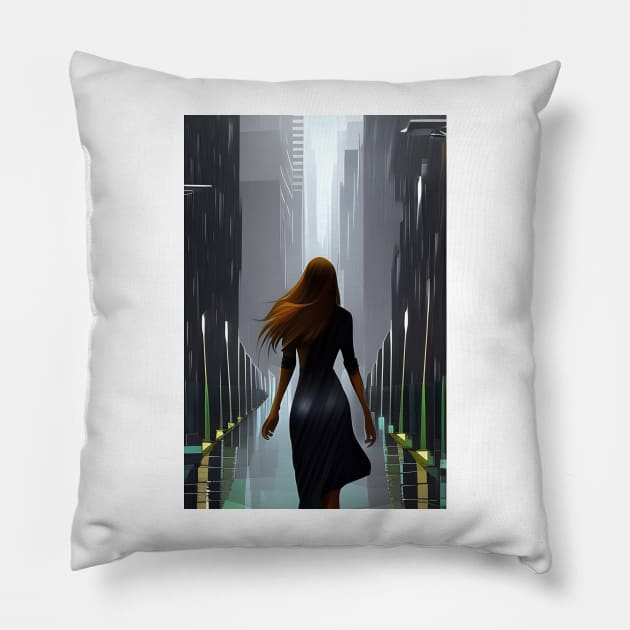 Mysterious woman Pillow by Colin-Bentham