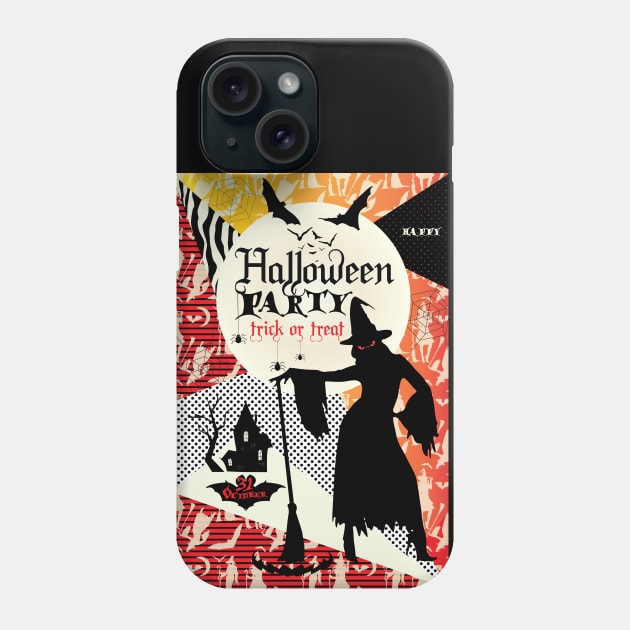 Dark Haunted House Halloween Party Festival Modern abstract design, pumpkin, magic night sky and more / Holiday gifts Phone Case by sofiartmedia