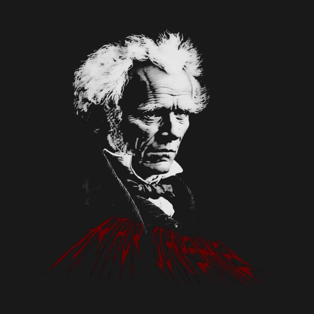 Arthur Schopenhauer Metal Silkscreen by nickedenholm