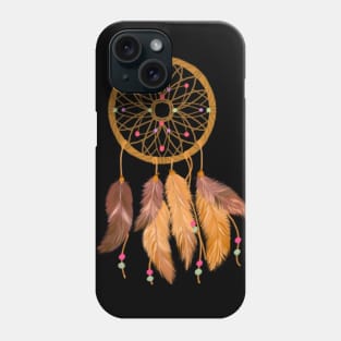 Tan Beaded Dreamcatcher Illustration Phone Case