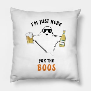 I'm Just Here For The Boos - Funny Halloween Ghost Pillow