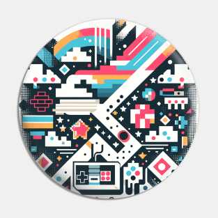 Pixelated Nostalgia: Abstract Retro Gamer Pin