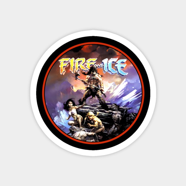 Fire and Ice (Black Print) Magnet by Miskatonic Designs