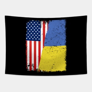 UKRAINIAN ROOTS | Half American Flag | UKRAINE Tapestry