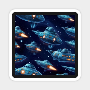 Spaceship Pattern Magnet