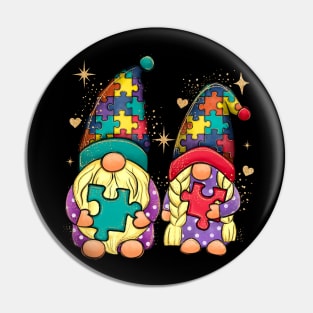 Autism Gnomes Couple Pin