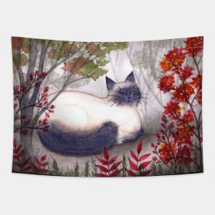 Autumn Cat Tapestry