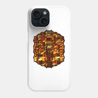 Three-dimensional fractal rendered shape in gold tones Phone Case