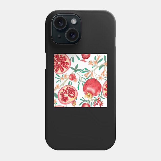 Pomegranate tree pattern Phone Case by Papergrape