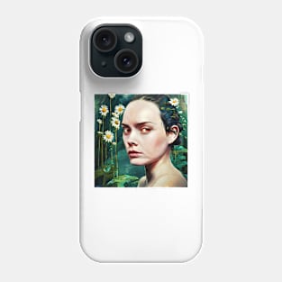 Portrait of pretty young woman with  daisies Phone Case