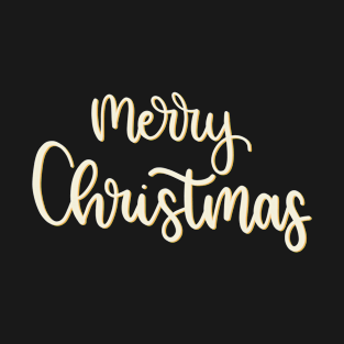 Merry Christmas - White and Gold Script T-Shirt