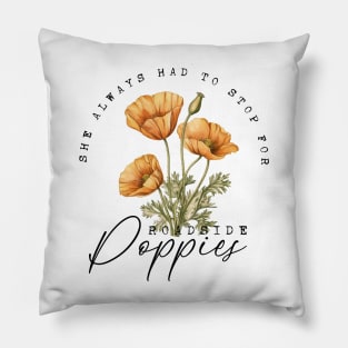 Roadside Poppies Pillow