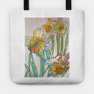 Daffodil Watercolor Abstract Painting Tote