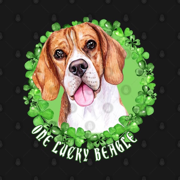 One Lucky Beagle Funny St. Patrick Dog by Sniffist Gang