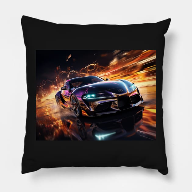 Super-cars-GR86 Pillow by PixelPusherArt