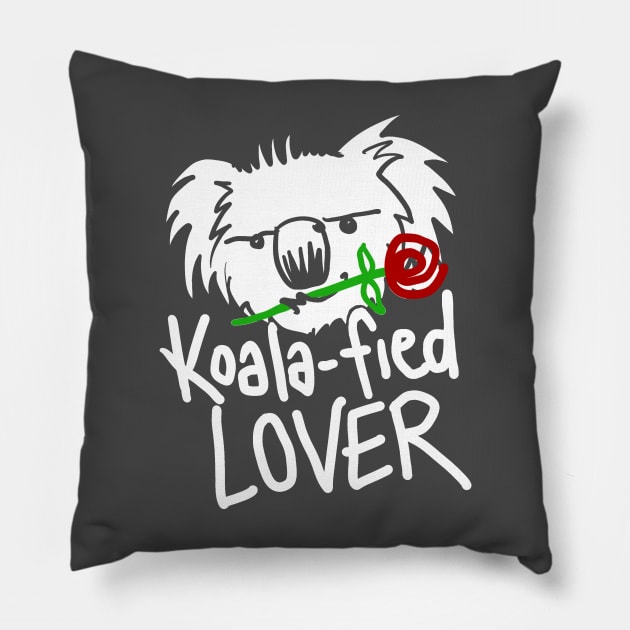 "Koalafied Lover" Australian Themed for Valentine's Day Pillow by sketchnkustom