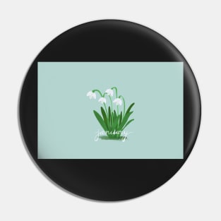 January Snowdrops artwork Pin