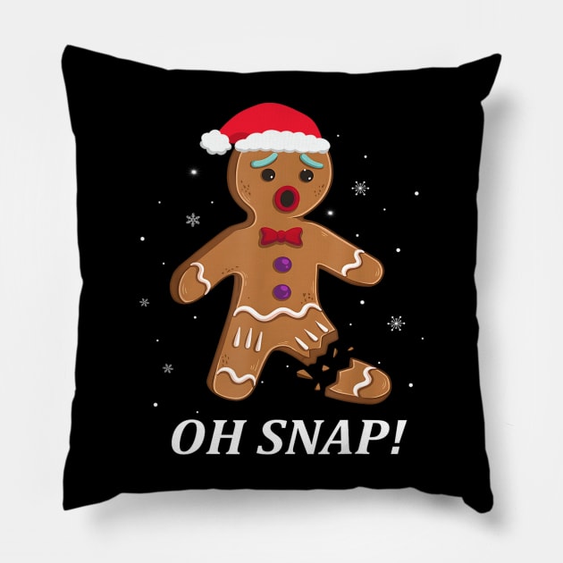 Gingerbread Man Oh Snap Christmas Cookie Costume Baking Team Pillow by rivkazachariah