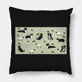 Collie Dogs and Sheep Pillow