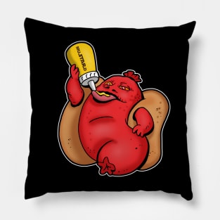 Funny Hot Dog Sausage Sci-fi Alien Junk Food Parody Pillow