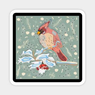 Cardinal Bird Magnet