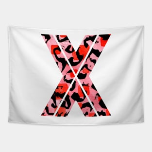 Letter X Watercolour Leopard Print Alphabet Tapestry