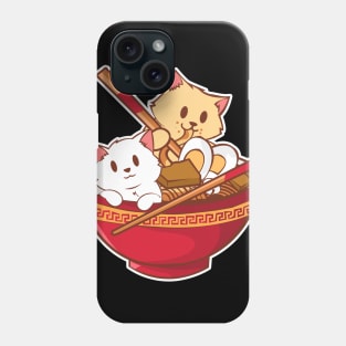 Kitten Cats Is Hanging Out With Her Ramen - Cats Lover Gift T-Shirt Phone Case