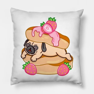 Pug Loves Pancakes Pillow