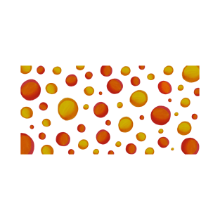 Yellow, Orange and Red Polka Dots (With Black Background) T-Shirt